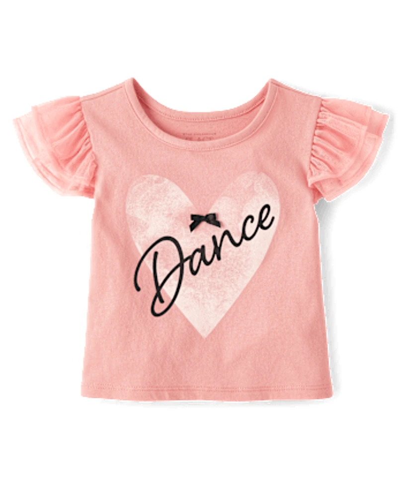 Baby And Toddler Girls Graphic Flutter Top