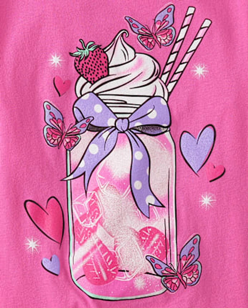 T-shirt graphique Smoothie au ruban pour filles
