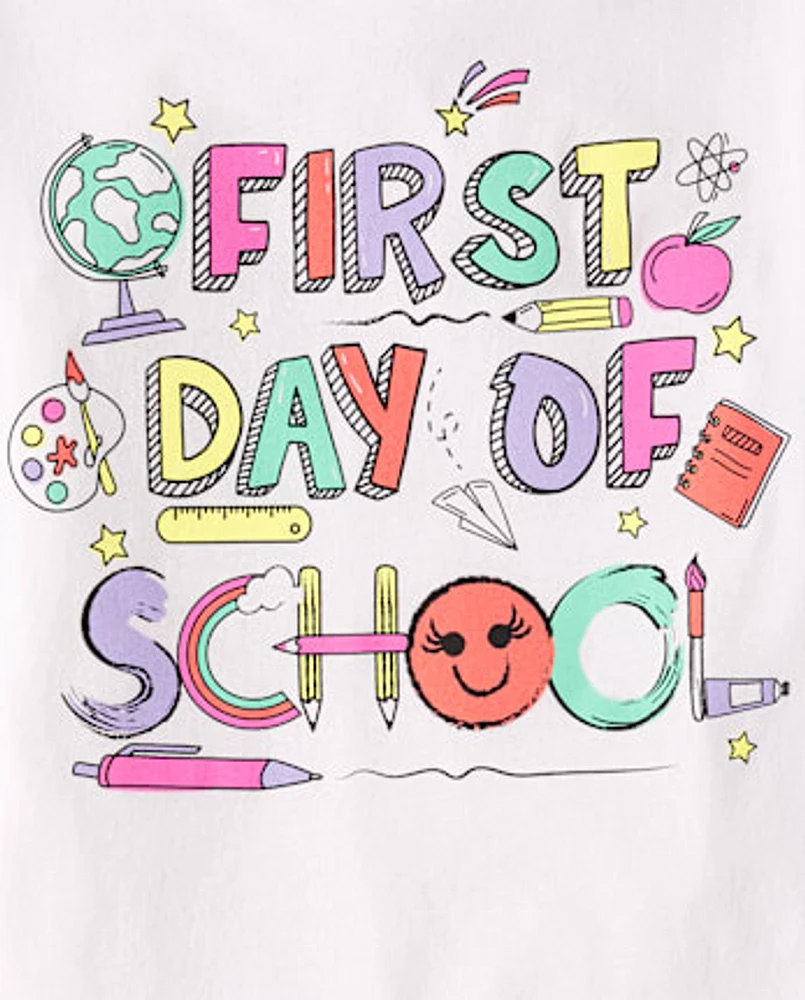 Girls First Day Of School Graphic Tee