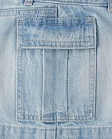 Girls Denim Cargo Skirt