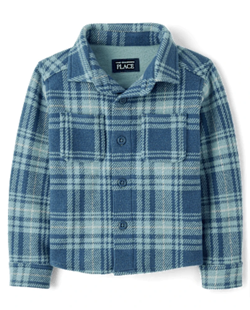 Baby And Toddler Plaid Luxe Cozy Knit Button Up Shirt