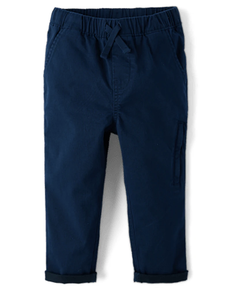 Baby And Toddler Roll Cuff Pull On Chino Pants