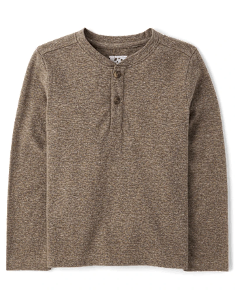 Baby And Toddler Boys Marled Henley Top