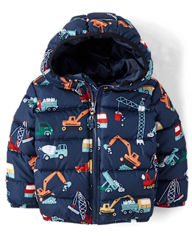 Toddler Boys Print Puffer Jacket