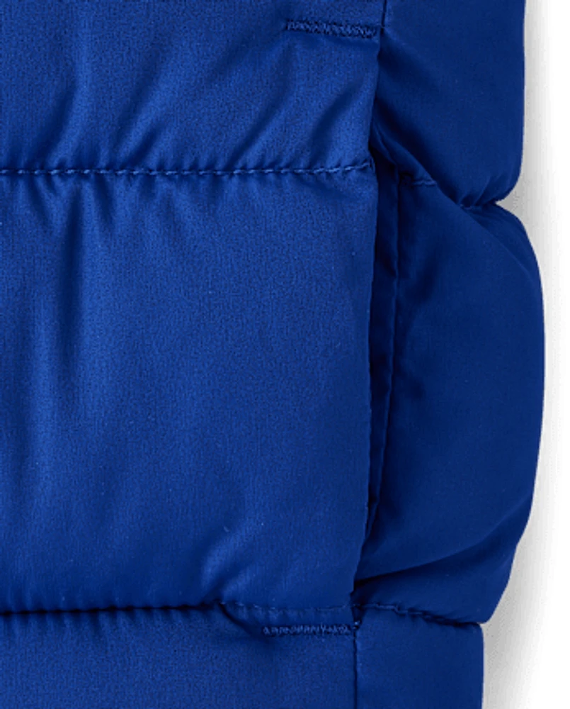 Toddler Boys Colorblock Hooded Puffer Jacket