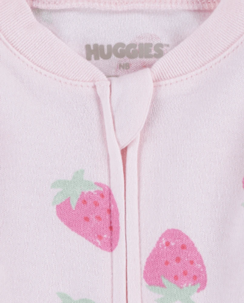 Baby Girls Huggies™ Strawberry Footed Coverall
