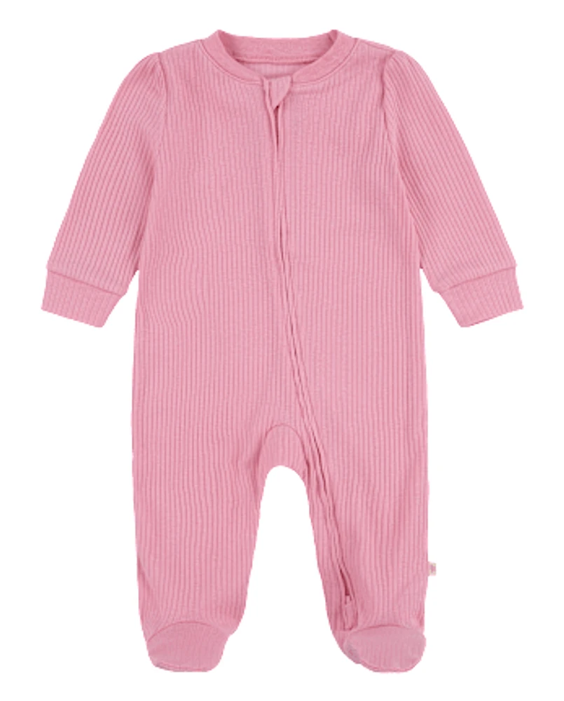 Baby Girls Huggies™ Ribbed Footed Coverall
