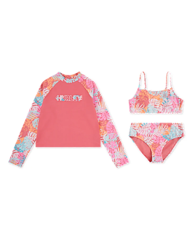 Girls Hurley™ Tropical 3-Piece Swimsuit
