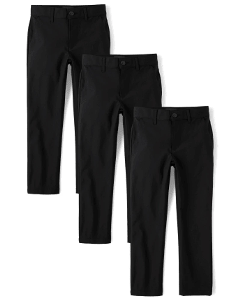 Boys Uniform Quick Dry Skinny Chino Pants -Pack