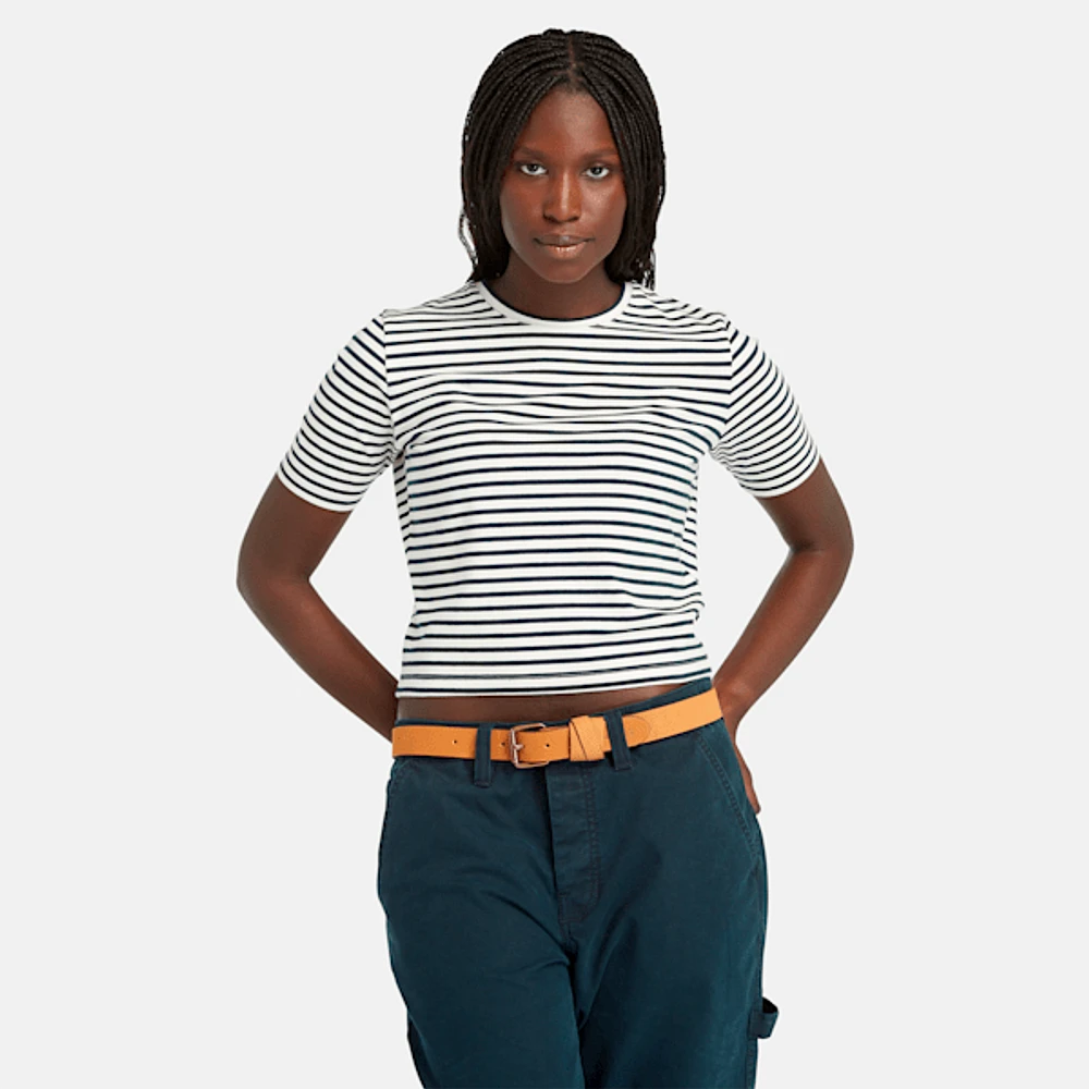 Women's Striped Short-Sleeve Baby T-Shirt