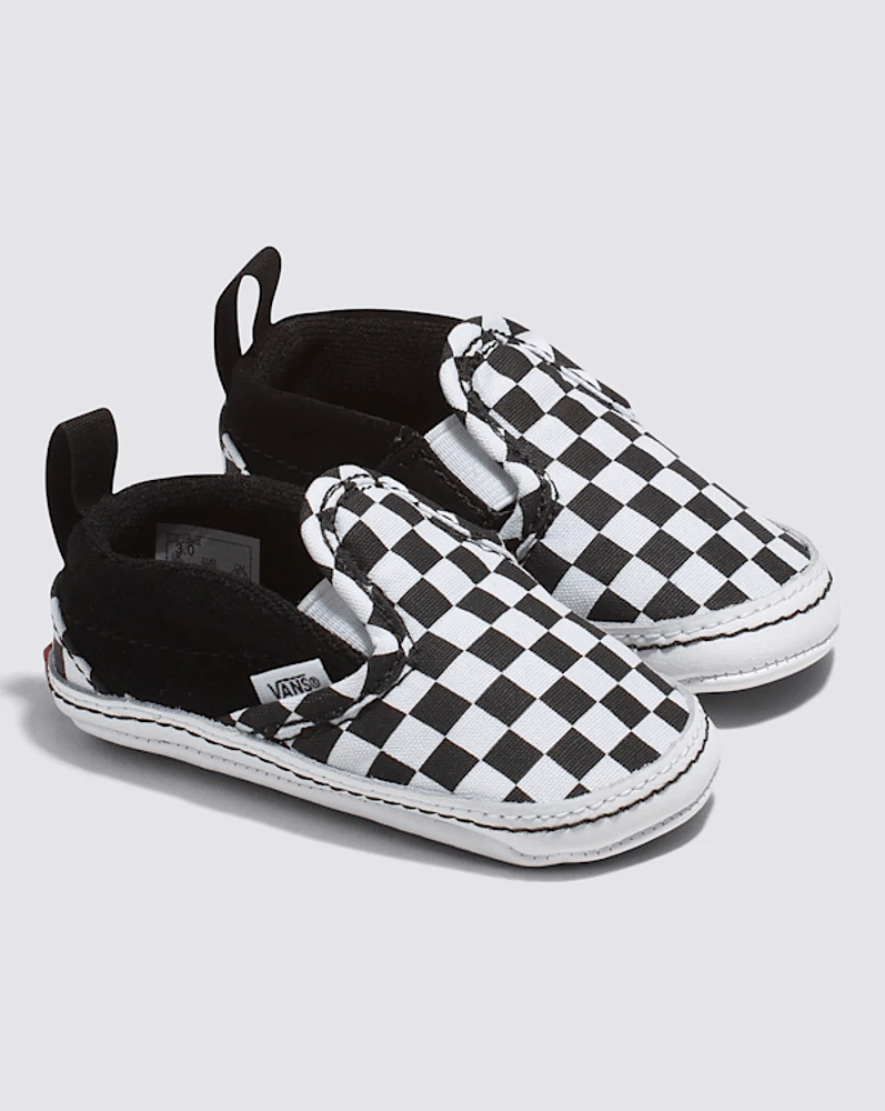 Infant Slip-On V Checkerboard Crib Shoe