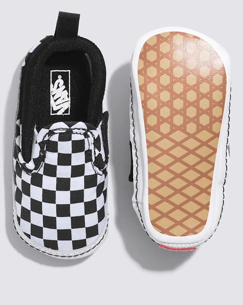 Infant Slip-On V Checkerboard Crib Shoe