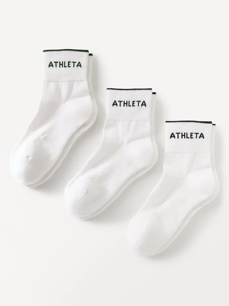 Athleta Everyday Quarter Crew Sock 3-Pack