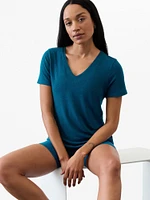Getaway Linen Blend V-Neck Tee