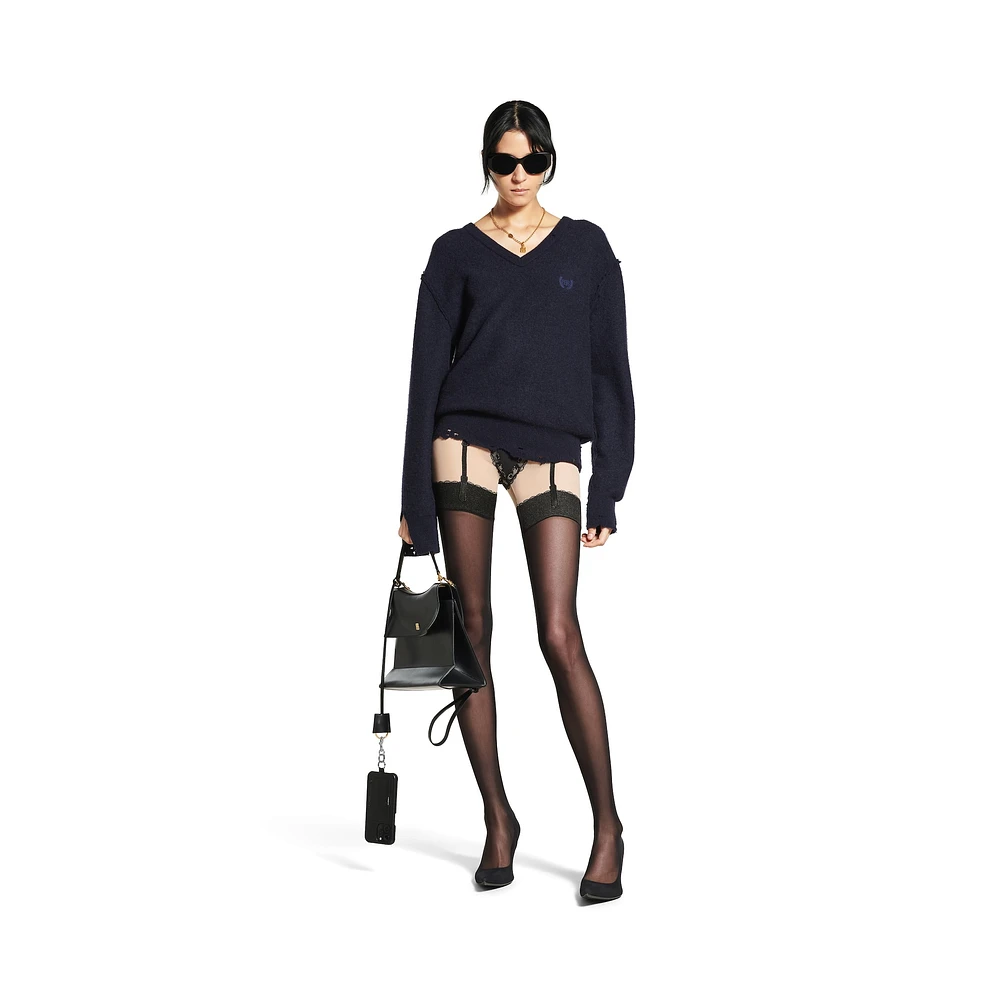 laurel classic inside-out v-neck sweater