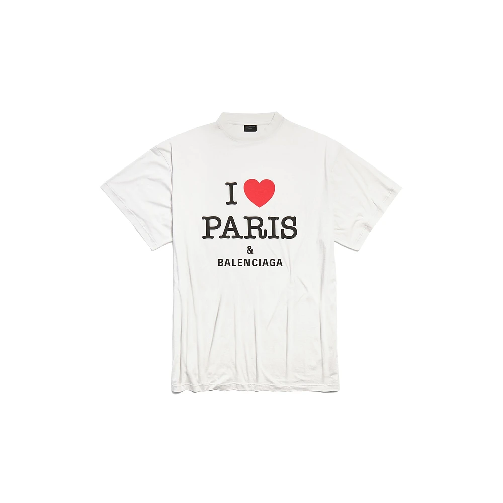 i love paris & balenciaga t-shirt oversized