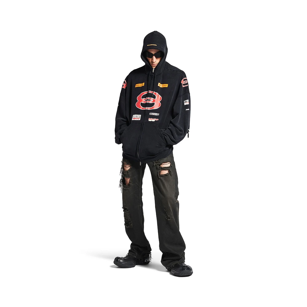 sponsor logos large zip-up hoodie
