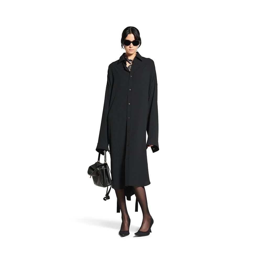 lace-up shirt dress