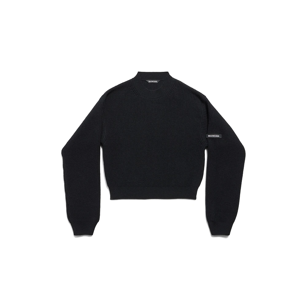 patch cropped sweater