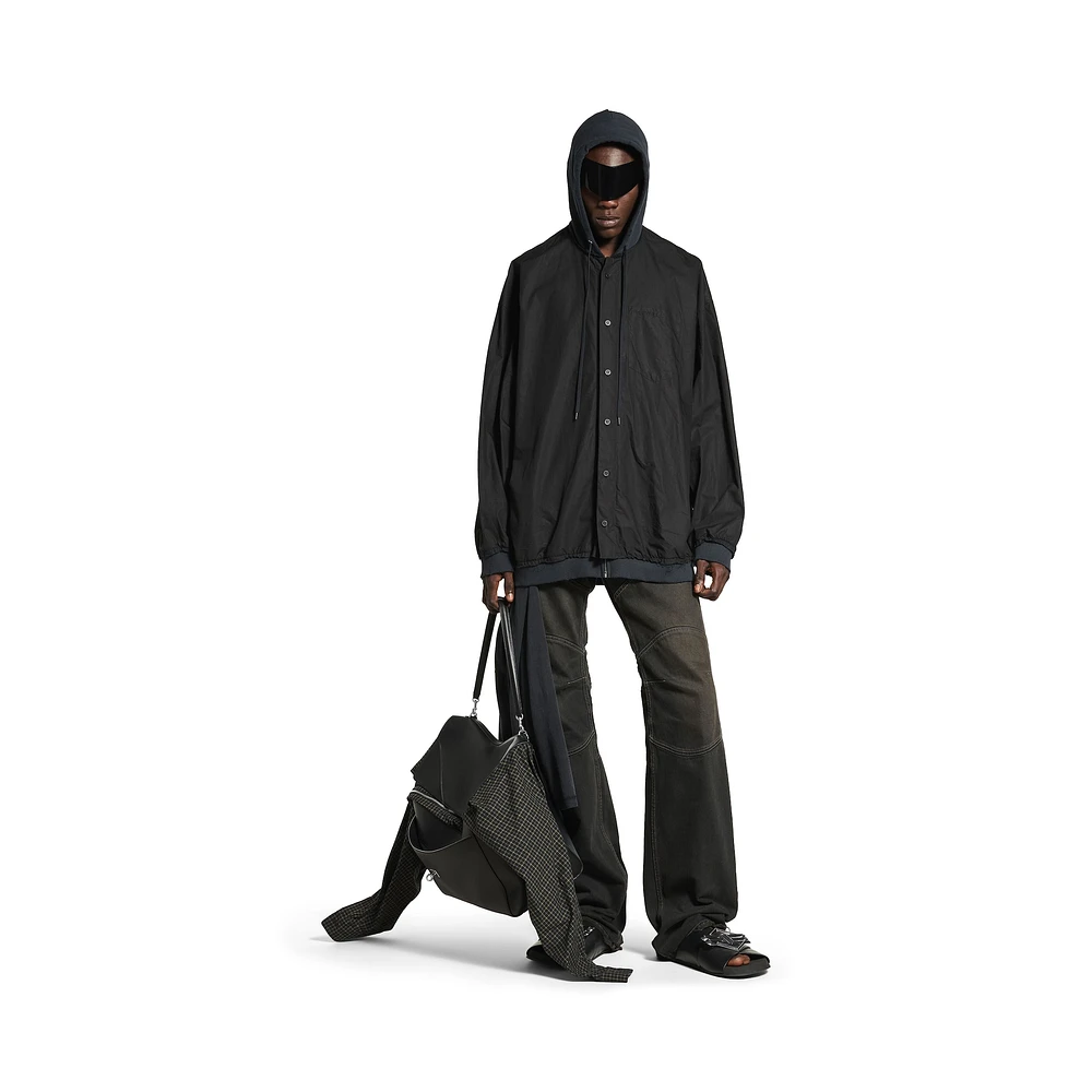 cut-up hooded shirt
