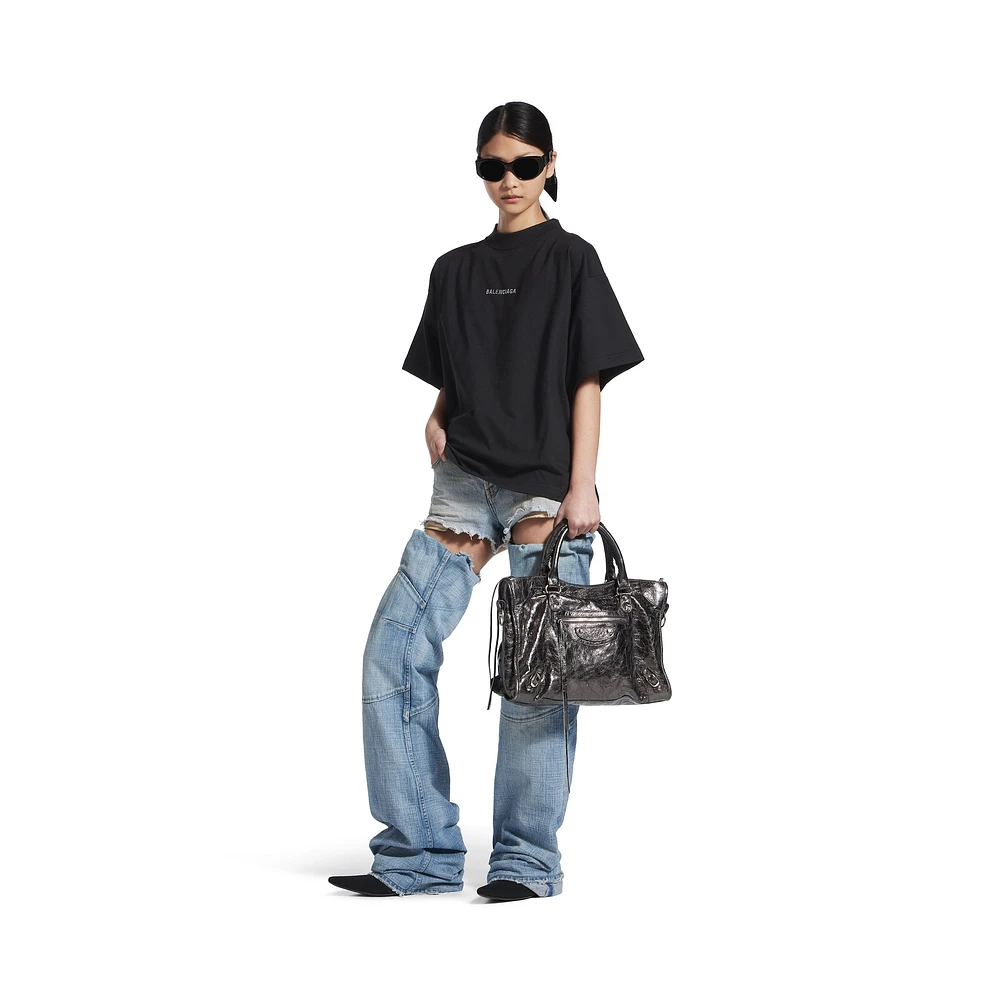 balenciaga back strass cropped t-shirt