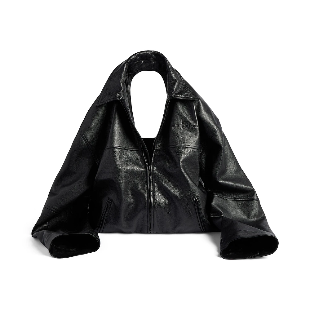 garde robe leather jacket bag