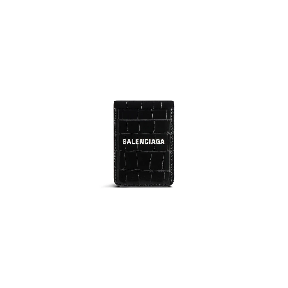 cash magnet card holder crocodile embossed