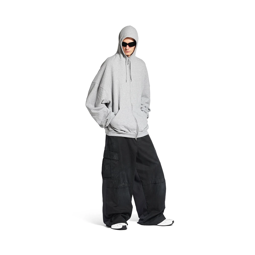 hi there large zip-up hoodie