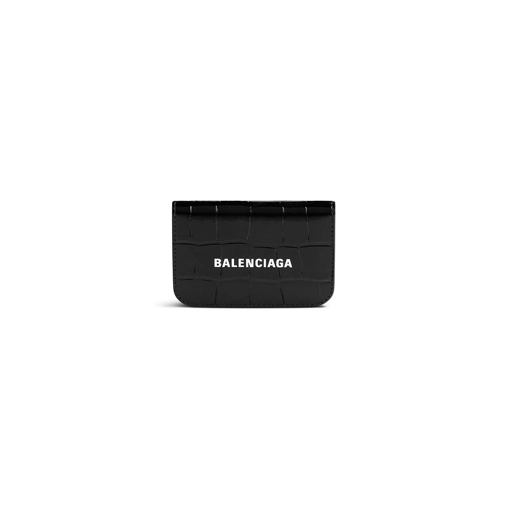 cash mini wallet crocodile embossed