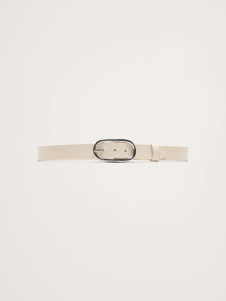 Leather Oval Buckle Belt
