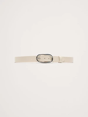Leather Oval Buckle Belt