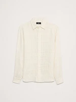 Standard-Fit Texture-Stripe Linen Shirt