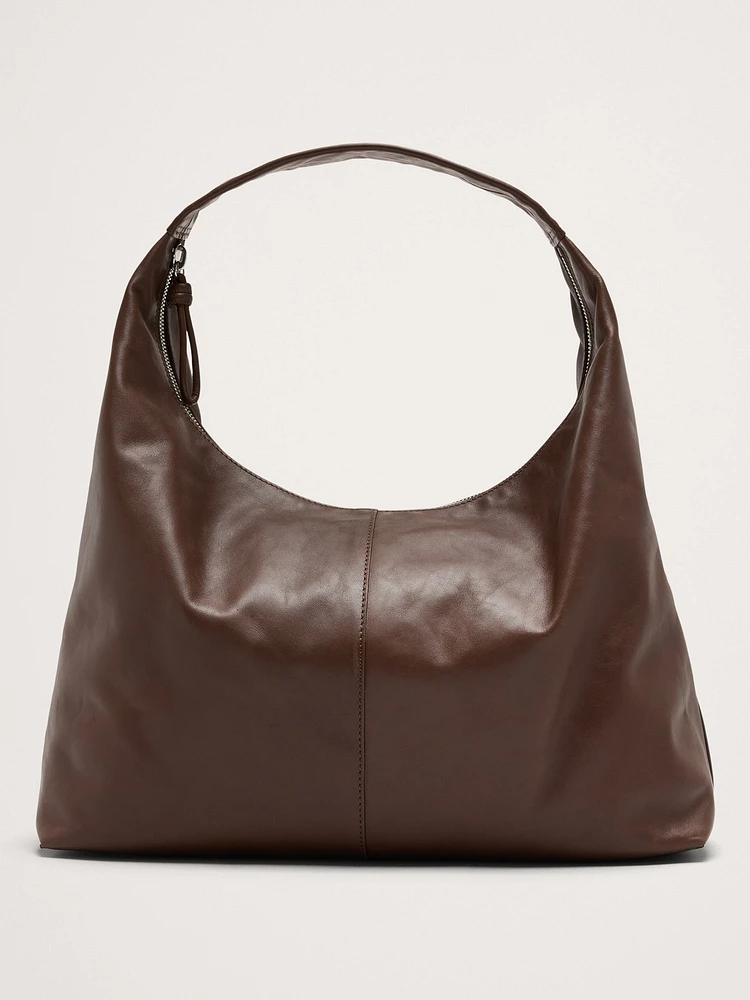 Slouchy Leather Hobo Bag
