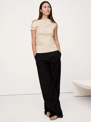 Everywhere Ponte One-Shoulder Top