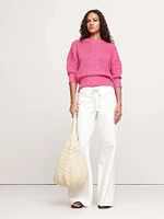Cotton Cropped Dolman Sweater