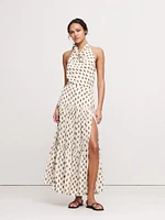 Matte Silk Halter Maxi Dress
