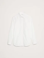 Slim-Fit Cotton Poplin Tuxedo Shirt with Spread Collar