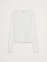 Ribbed Long-Sleeve Crew-Neck T-Shirt