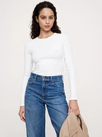 Ribbed Long-Sleeve Crew-Neck T-Shirt