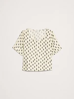 Linen Scoop-Neck Top