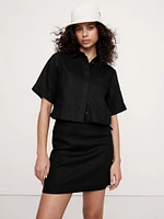 Boxy Linen Cropped Shirt