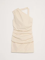 Tech-Stretch Ruched Mini Dress