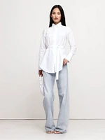 Cotton Poplin Belted Tunic Shirt