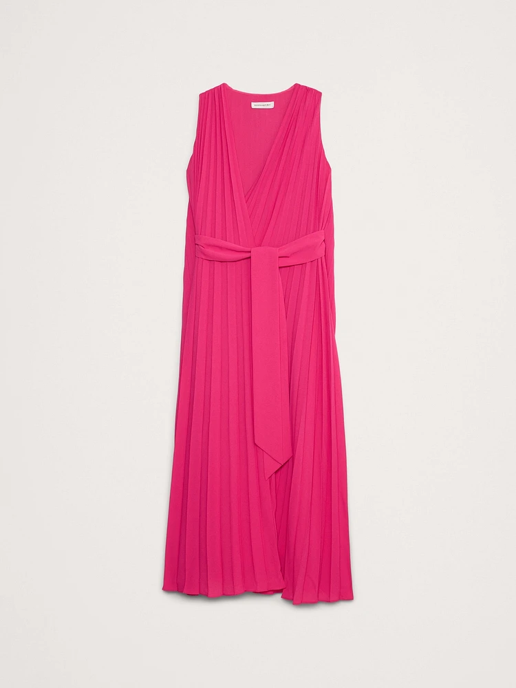 Pleated Cape Maxi Dress