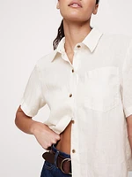 Boxy Linen Short-Sleeve Shirt