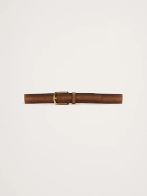 Cinza Nubuck Leather Belt