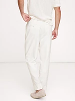 Pleated Cotton-Linen Blend Suit Pant