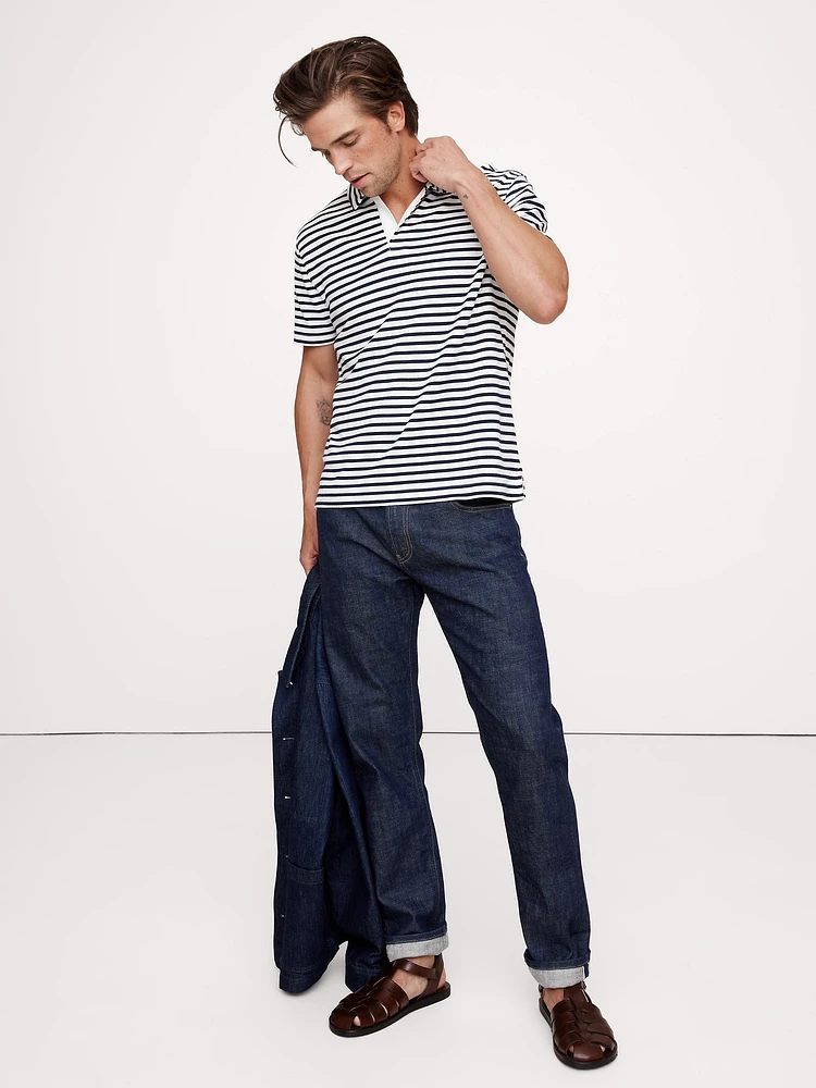 Luxury-Touch Stripe Polo