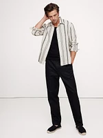 Standard-Fit Embroidered Linen Long-Sleeve Resort Shirt