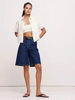 Boxy Linen Short-Sleeve Shirt